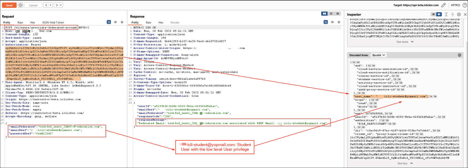 Federation link request result