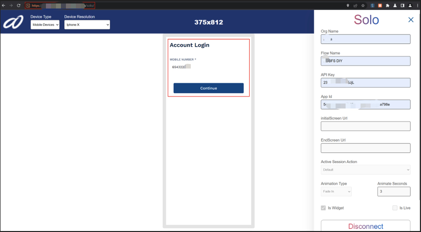 Login interface