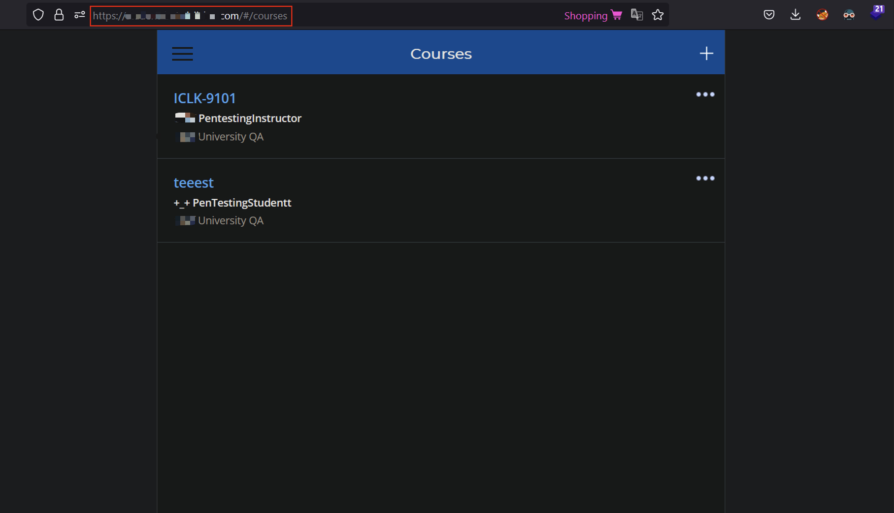 Login interface for student app